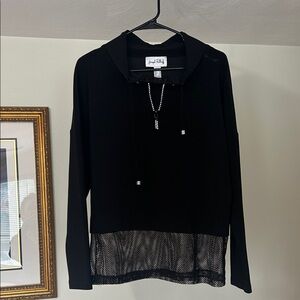 💎Joseph Ribkoff Bling Black Mesh Blouse